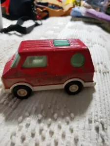 Vintage 4.75" Buddy L Japan  Red Van Truck Diecast Metal / Plastic - Picture 1 of 13