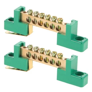 2pcs Ground Copper Terminal Connector Bar Electrical Grounding Bars Block Rod - Picture 1 of 11