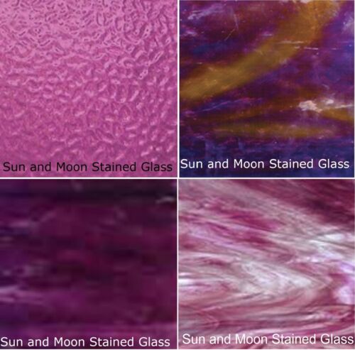 Wissmach Stained Glass Sheet Pack - 4 Sheets of PURPLE (8X10) - FAST SHIPPING!