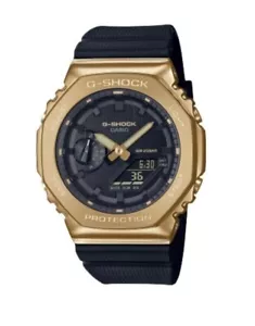 New Casio G-Shock Analog-Digital Gold Ion Plated Bezel Men's Watch GM2100G-1A9 - Picture 1 of 3