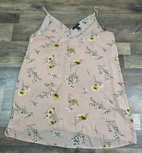 Women's Forever Casual Sleeveless Pink Floral Tank Sun Dress Size XL Preowned - Picture 1 of 15