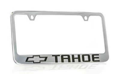 Chevrolet Tahoe New Logo Chrome Plated Brass Metal License Plate Frame Holder - Image 1 of 3