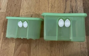 Tupperware Klima Oase Set 1x 350ml + 1x 1100ml Frischhaltebox transparent grün - Bild 1 von 3
