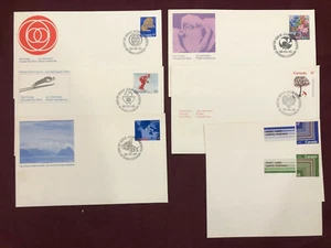 5 CANADIAN FIRST DAY COVERS 2 POST CARDS Sports 1979-1980 - Picture 1 of 2