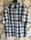 Southpole Men's XL Black/White Check Button Front Short Sleeve  Collared Shirt