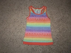 NEW GIRLS "STAR RIDE" MULTI COLORED ORANGE TANK SIZE S (7/8) - Picture 1 of 1