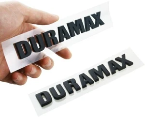 2 un. insignia emblemas con logotipo de letras de capucha DURAMAX para Chevy Silverado 1500 negro mate - Imagen 1 de 5