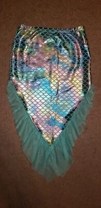 Wonder Nation Size S 6-6X Shiny Mermaid Tail Skirt Cover Up Teal blue/green. - Picture 1 of 5