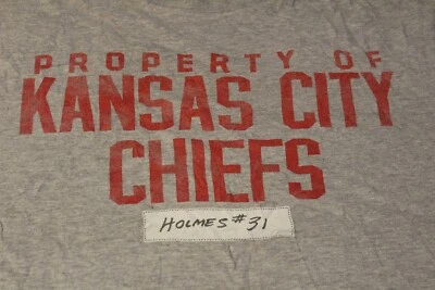 NFL Priest Holmes #31 Propiedad de Kansas City Chiefs Adulto Unisex Camiseta GRANDE Foto 1 de 4