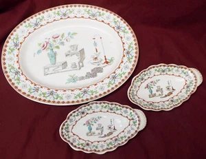 Old Antique EARLY Copeland Spode Canton SERVING PLATTER + 2 SHELL BOWLS - Picture 1 of 12