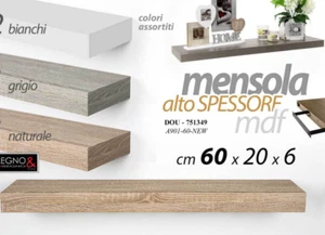 Mensola ALTO SPESSORE da Parete MURO MODERNO LEGNO KIT Reggimensola 60*20*6cm - Foto 1 di 9