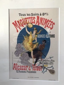 mattierte 1896 Lithographie Les Affiches Illustrees Jules Cheret Maquettes Animées - Bild 1 von 2
