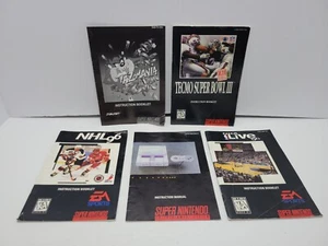 Lot of 5 Taz-Mania Tecmo Super Bowl NHL 96 System NBA Manual Super Nintendo SNES - Picture 1 of 8