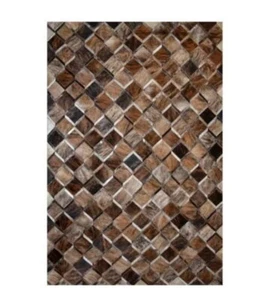 New handmade Egyptian Leather Carpet Organic Hair Cowhide Rug Patchwork area Rug - Picture 1 of 3