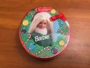 1997 BARBIE x RUSSELL STOVER CANDIES CHRISTMAS TIN RED GREEN MATTEL VINTAGE e - Picture 1 of 4