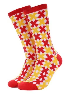 Calcetines de vestir para hombre talla 10-13 algodón peinado calcetines de vestir un par rojo anti olor - Imagen 1 de 7