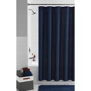Waffle Weave Textured Fabric Shower Curtain, 72" x 72", Navy Blue - Picture 1 of 5