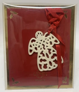 Lenox Pierced Angel Charm Fine Bone China Cream Color Ornament Gift Tag NOS - Picture 1 of 2