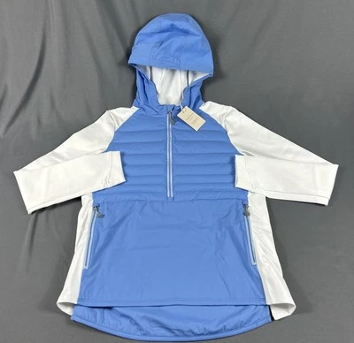 Chaqueta de golf Peter Millar para mujer sudadera con capucha fusión mediana azul poliéster nueva con etiquetas precio de venta sugerido por el fabricante $250 Foto 1 de 4