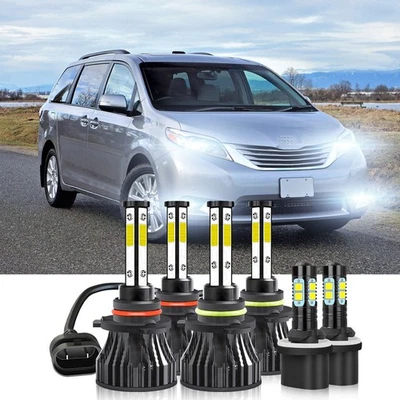 Para For Toyota Sienna 2011-2017 -Kit de faros delanteros LED + focos antiniebla - Image 1 of 4