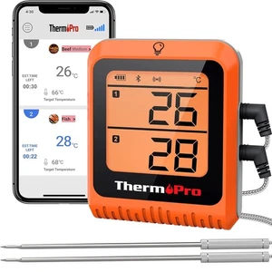 Bluetooth-Grillthermometer | 150m Reichweite | Fleischtemperaturalarm - Bild 1 von 7