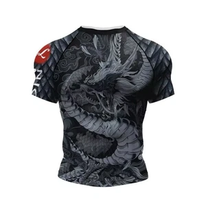 Camisa de compresión Dragon Jiu Jitsu MMA protección contra erupciones | Agarre ajuste seco talla M - Imagen 1 de 2