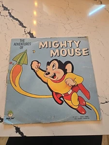 1977 THE ADVENTURES OF MIGHTY MOUSE 33 RPM LP TOM MORRISON AND ORIGINAL VOICES - Foto 1 di 6