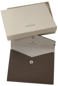 Estuche para Tarjetas ROLEX Cuero Marrón Portatarjetas de Visita Genuino Auténtico - Imagen 1 de 11