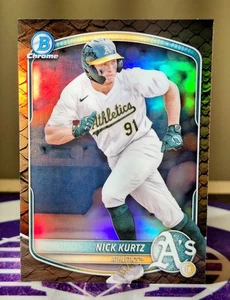 Bowman 2025 cromo béisbol reptiliano refractor Nick Kurtz - Imagen 1 de 1