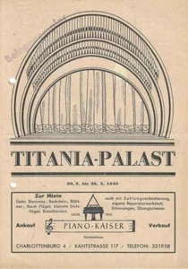 Berlin Feb 1949 Wochen-Programm TITANIA-PALAST Berlin lebt, liebt und lacht - Bild 1 von 4