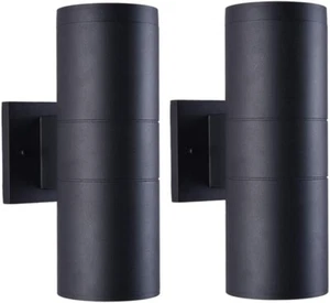 Mirrea Modern Outdoor Porch Light Patio Light in 2 Lights with Aluminum Cylinder - Picture 1 of 6