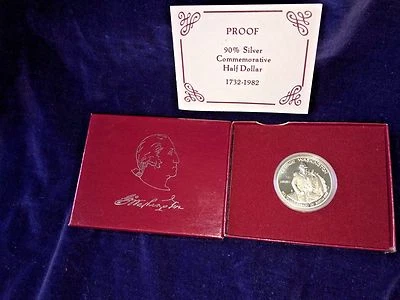 1982 - S Proof George Washington Commemorative 90% Silver Half Dollar Coin  - Image 1 of 3