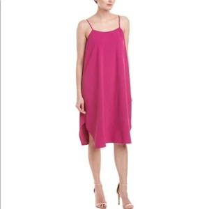 NWT $278 Trina Turk Pink Slip-On High Low Hem Adjustable Strap Cocktail Dress S - Picture 1 of 5