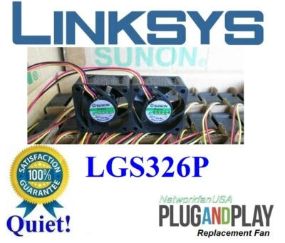 2x Quiet Replacement Fans for Linksys LGS326P - Image 1 of 4