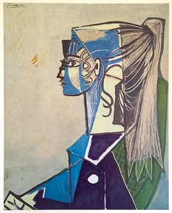 PABLO PICASSO RARO DE COLECCIÓN 1955 LITOGRAFÍA MODERNISTA ESTAMPADO ""SYLVETTE XIII"" 1954 - Imagen 1 de 11