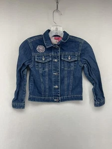LOVE SWEET LOVE GIRLS JACKET SMALL S YOUTH BLUE DENIM BUTTON FRONT LONG SLEEVE - Picture 1 of 10