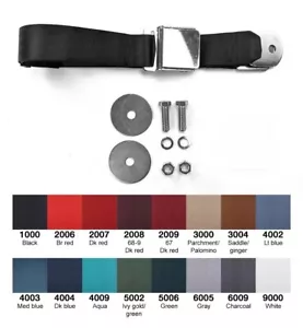 1964 - 1973 Mustang Seat Belt, Lap Belt, Chrome Lift Buckle, Each, With Hardware - Picture 1 of 2