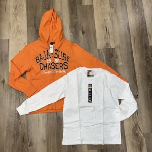 Gap Kids L(10) New w/tags Orange Zip Baja Surf 1986 Chasers Sweatshirt & Hanes T - Picture 1 of 6
