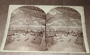 Exposición del Centenario 1876 Stereoview Construcción Edificio Principal Transepto - Imagen 1 de 2