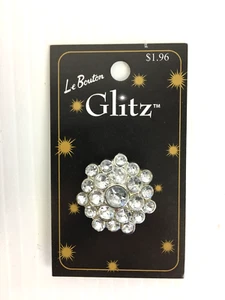Le Bouton Silver Clear Gem Flower Round Swirl 28mm Craft Clothes Sew Buttons USA - Picture 1 of 4