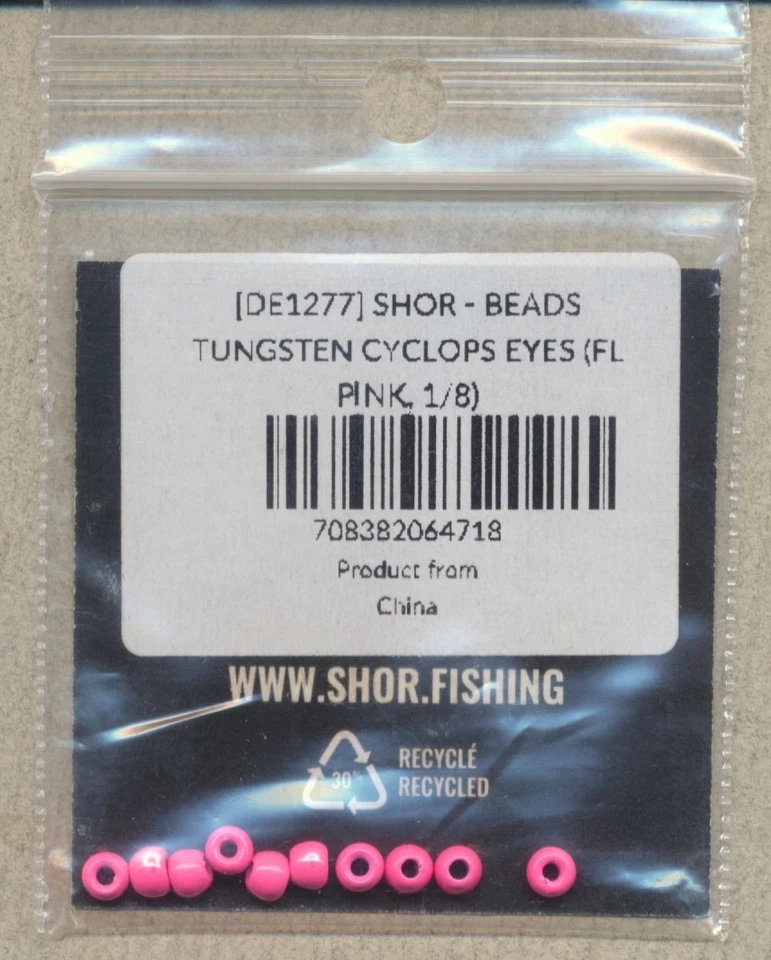 Tungsten Cyclops Eyes (Beads) - fl pink - 1/8" - qty 10 DE1277 - Image 1 of 1