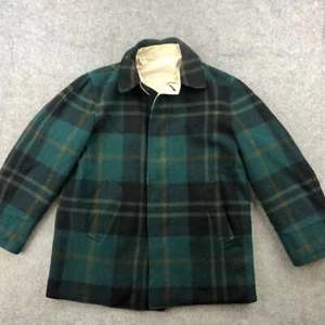 Vintage Pendleton Jacket Mens Medium Green Tartan Wool Reversible 1950s - Picture 1 of 19