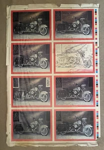 Harley Davidson Poster 38" x 25" Akiyama Printing Corp. Colors Squares Side - Imagen 1 de 9