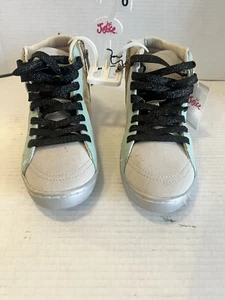Justice Sport Gold Girls Sneakers High Tops Girls Size 6 Zip/ Lace Up NEW W/ Tag - Picture 1 of 11