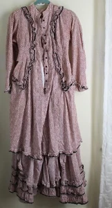 Estate Vtg AS IS 2Pc Edwardian Western Prarie Dress & Jacket Set Sz X S M - Picture 1 of 22