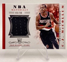 C.J. MCCOLLUM 2013-14 NATIONAL TREASURES NBA MATERIALS #30 49/99 RC ROOKIE PATCH
