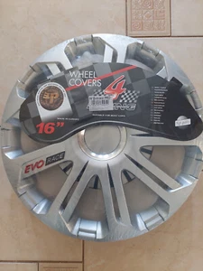 EVO Race Wheel Covers 16" Radkappen 2 Stück Neu - Bild 1 von 2