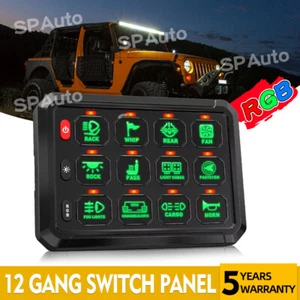 12 Gang RGB Switch Panel LED Control Relay System For Jeep Wrangler JL JK TJ YJ - Picture 1 of 10