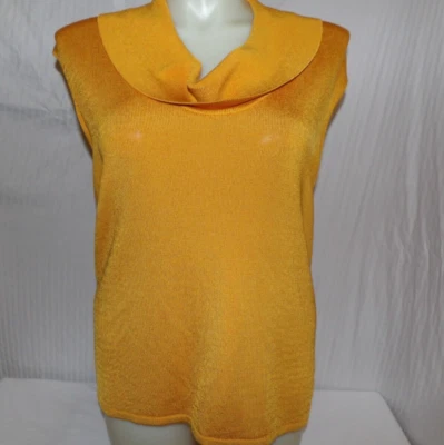 Suéter Pullover JONES NEW YORK Para Mujer Naranja Cuello Capucha Sin Mangas Talla 1X Foto 1 de 2
