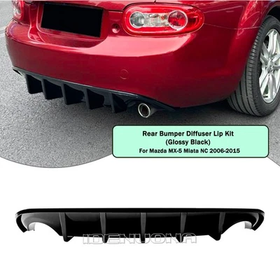 Kit de labios difusores de parachoques trasero negro brillante para automóvil para Mazda MX-5 Miata NC 2006-2015 Foto 1 de 4